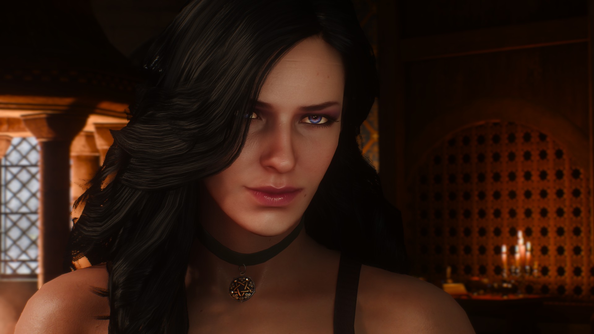 Yennefer se olhando no espelho